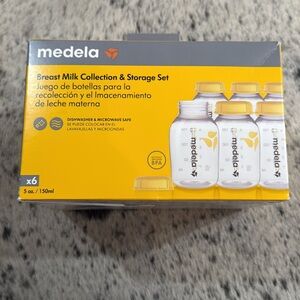 Medela Yellow and White Milk Storage Bottles